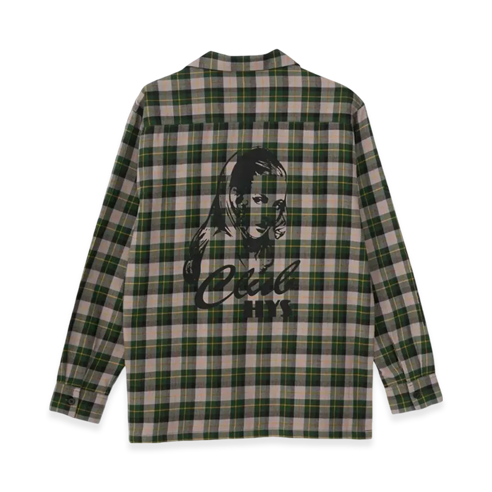 HYSTERIC GLAMOUR Club Hysteric Open Collar Shirt "Green"