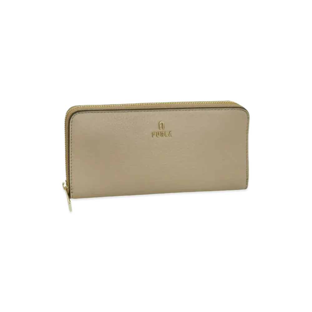 FURLA Camelia Xl Zip Around Slim Wallet "Brown"