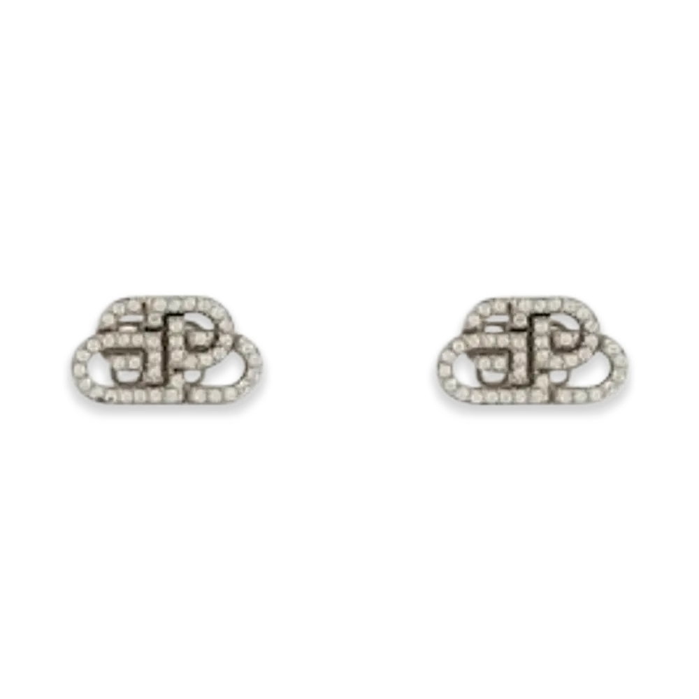 BALENCIAGA BB XS Stud Earrings "Silver"