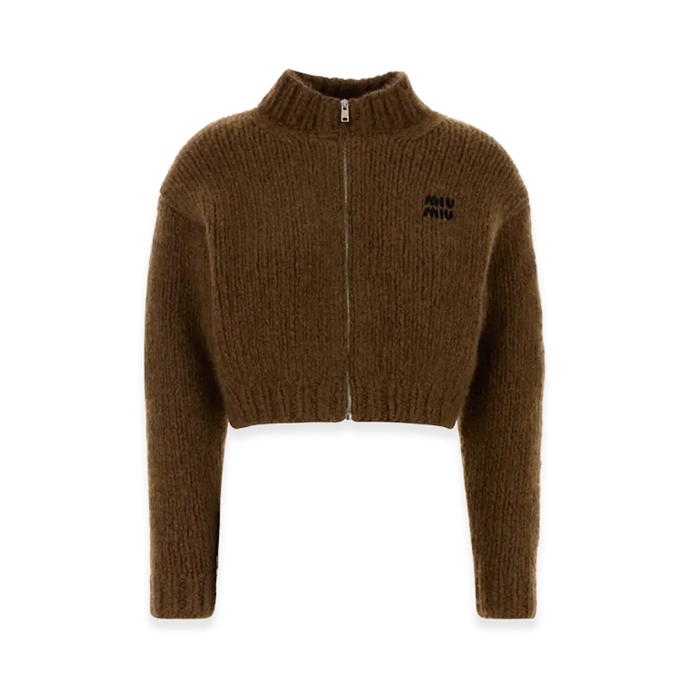 MIU MIU Women's Cashmere Cardigan "Brown"