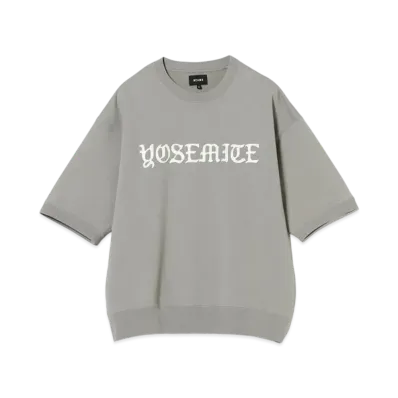 BEAMS Overdyed Print Half-Sleeve Sweatshirts "Gray"