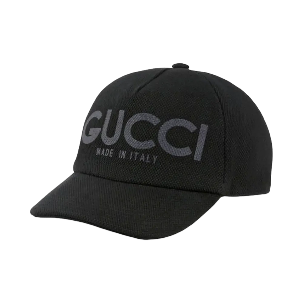 GUCCI Baseball Hat With Gucci Print "Black"