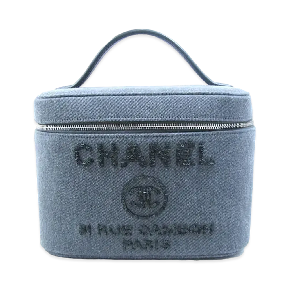 CHANEL Deauville Canvas Vanity Pouches