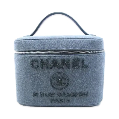 CHANEL Deauville Canvas Vanity Pouches