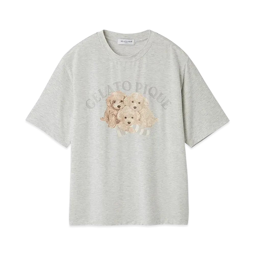 GELATO PIQUE Homme Toy Poodle One Point T-Shirt "Gray"