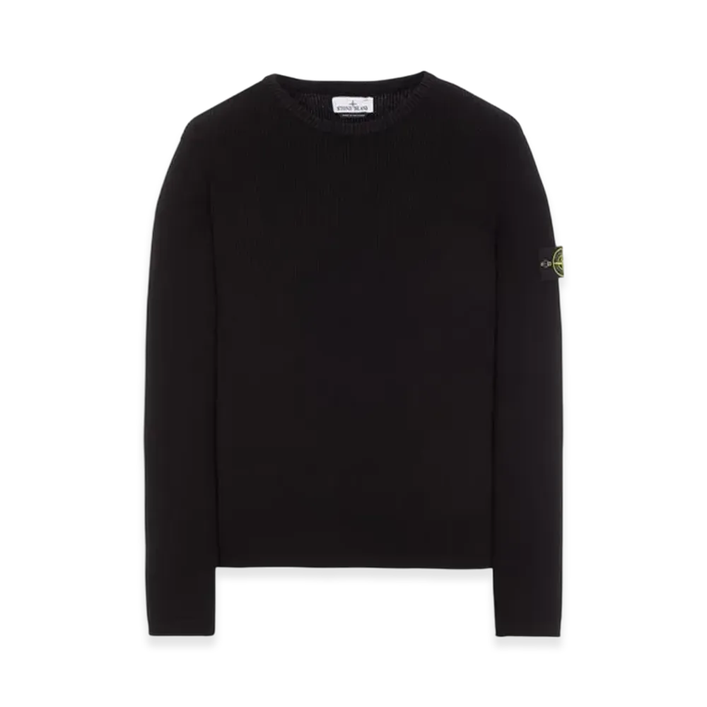 Stone Island 507D8 Ribbed Soft Cotton Crewneck Knit - 23SS "Black"