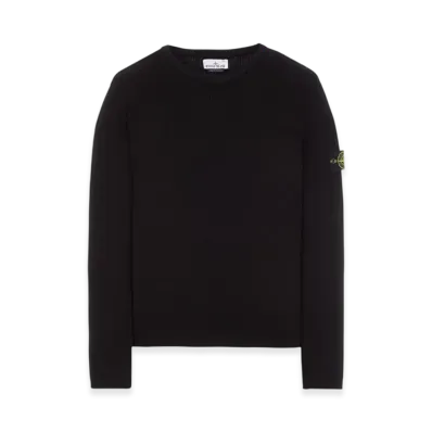 Stone Island 507D8 Ribbed Soft Cotton Crewneck Knit - 23SS "Black"