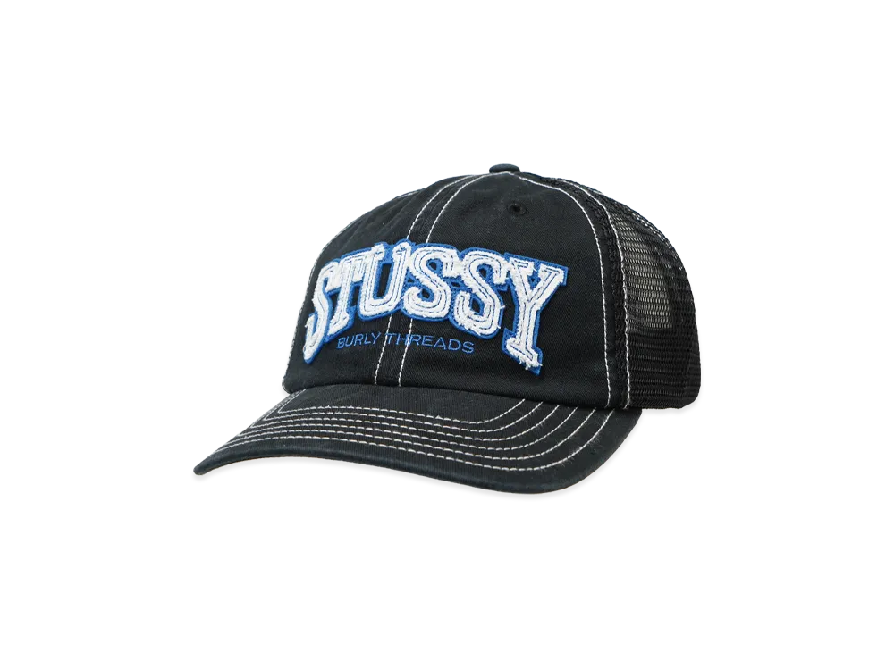 Stussy Mid-Depth Burly Threads Trucker "Black"