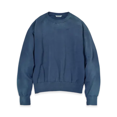 AURALEE Product Dyed Pima Light Sweat P/O "Light Navy"