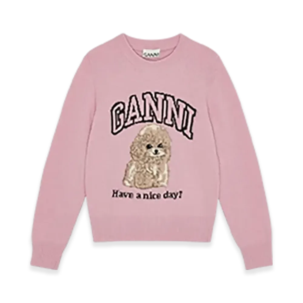 GANNI Pink Poodle Jumper "Chalk Pink"