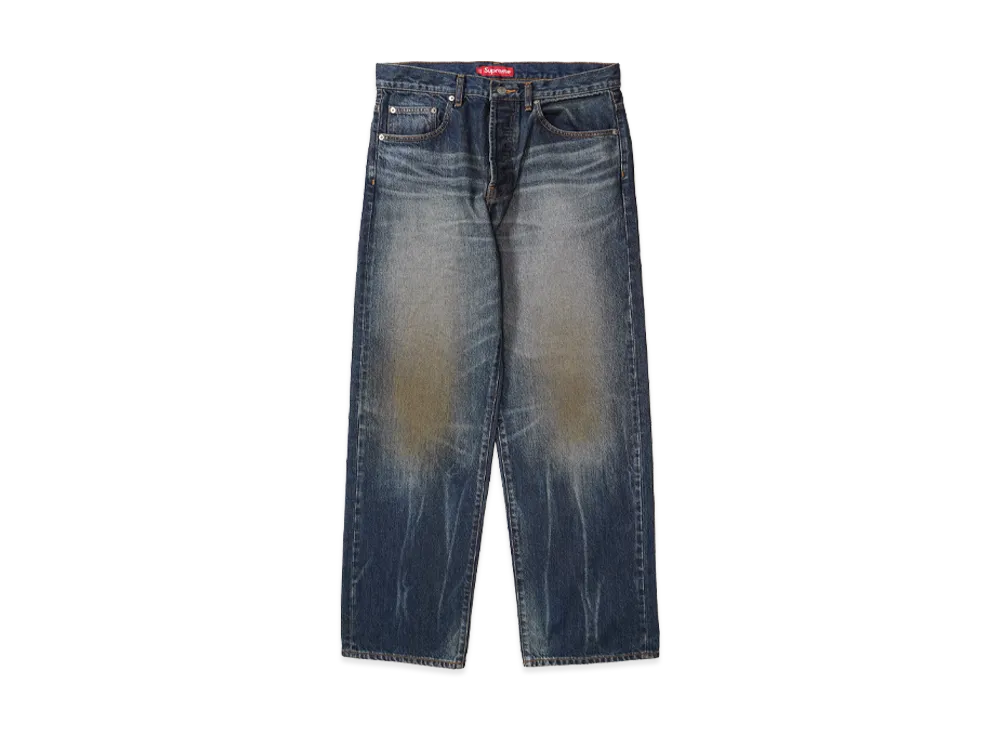 Supreme Distressed Loose Fit Selvedge Jean "Washed Indigo" (26FW)