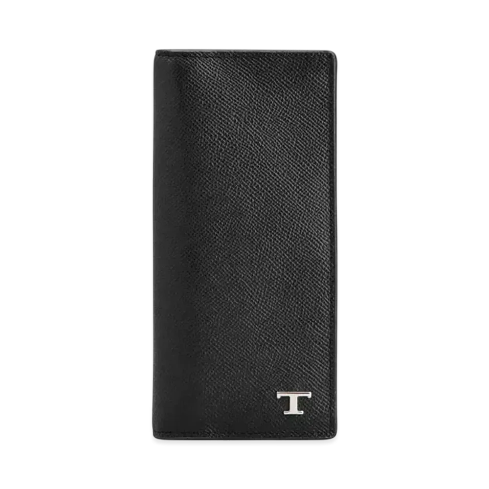 TOD'S Vertical Wallet in Leather "Black"