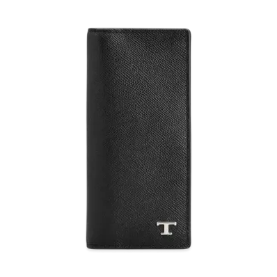 TOD'S Vertical Wallet in Leather "Black"