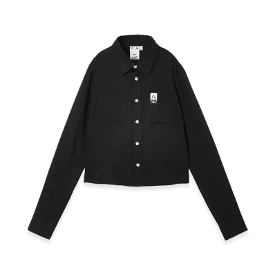 X-Girl Women's Face Label L/S Compact Shirt "Black"