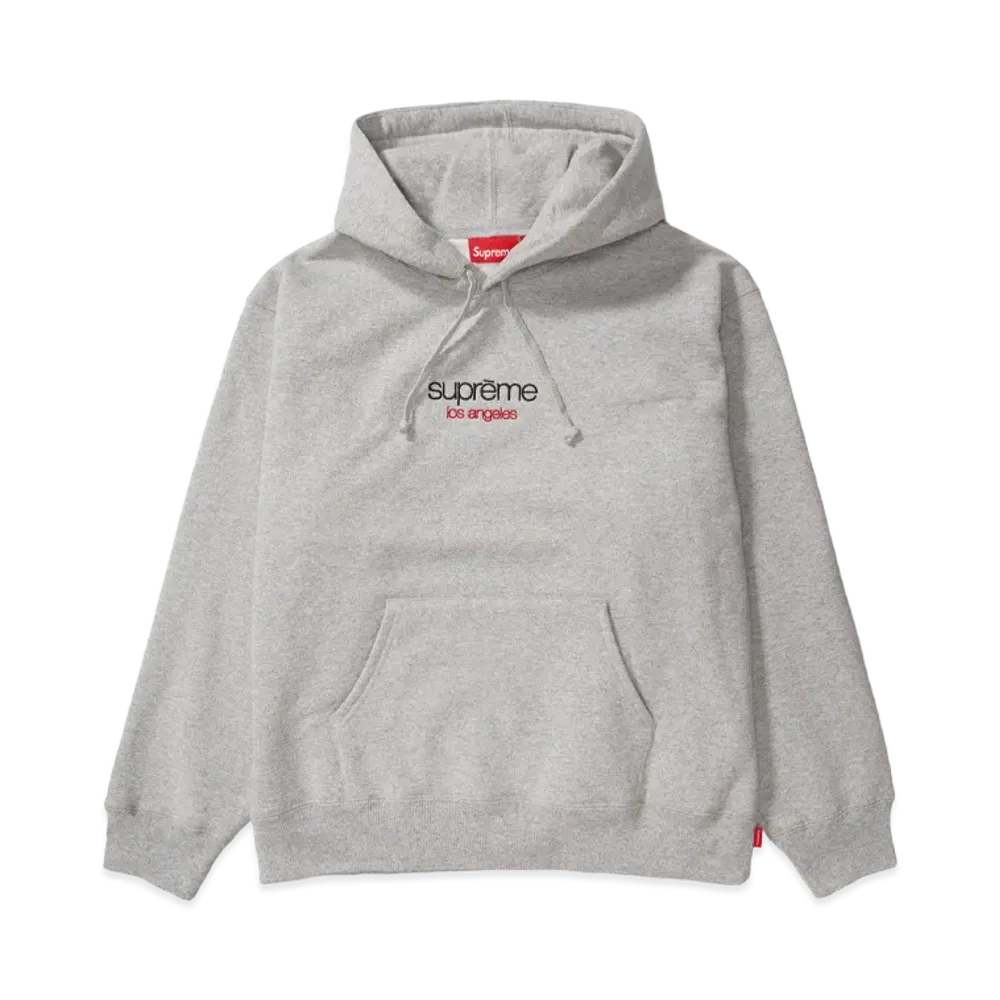 Supreme Classic Logo Shop Hooded Sweatshirt (Los Angels) "Heather Grey"