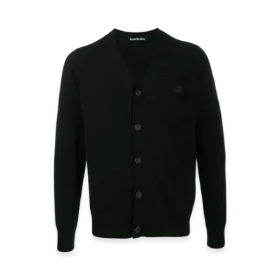 Acne Studios Keve Face V-Neck Cardigan - 21SS "Black"