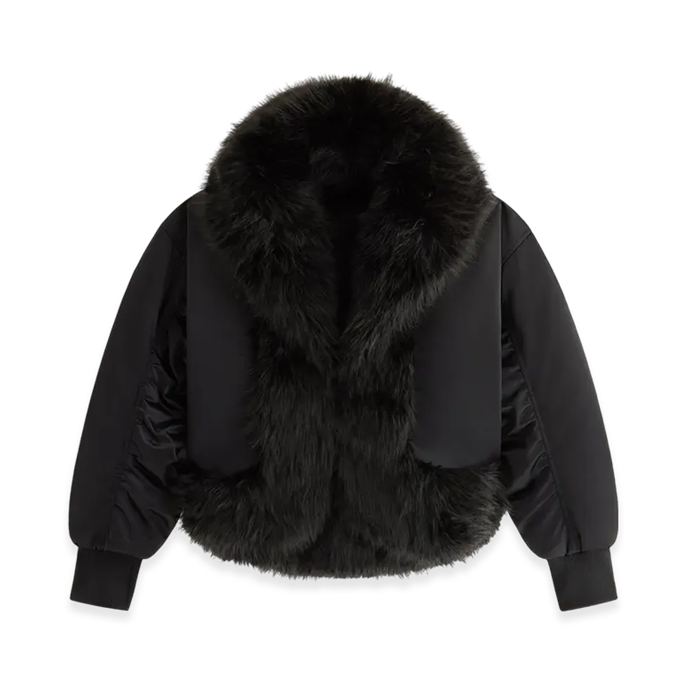 Kith Women Senna Faux Fur Reversible Bomber "Black"