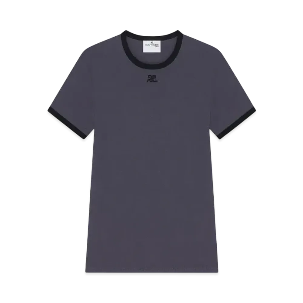 Courreges Signature Contrast T-Shirt "Denim/Black"