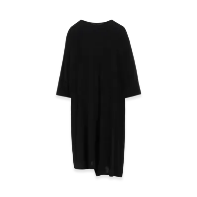 Yohji Yamamoto Ry Wrinkled Lawn Big Silhouette Dress "Black"