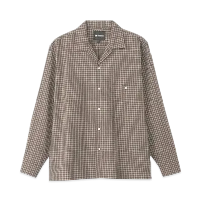 Goldwin Paper Linen Plaid Shirt (Unisex) "Jet Brown"