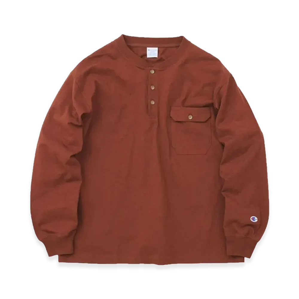 Champion x JOURNAL STANDARD for JS Long Sleeve Henley Neck "Brown"