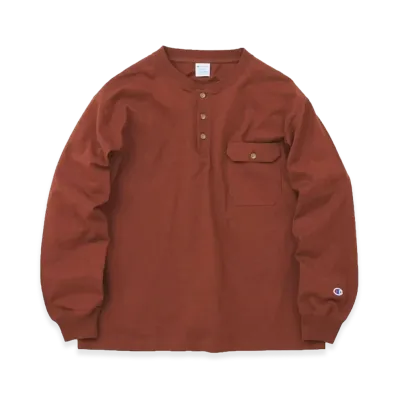 Champion x JOURNAL STANDARD for JS Long Sleeve Henley Neck "Brown"