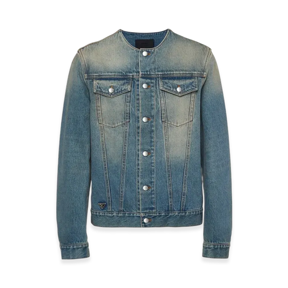 PRADA Denim Blouson Jacket "Light Blue"