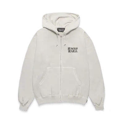 WACKO MARIA Death Row Records / Garment Dyed Zip Hooded Sweat Shirt "Ivory"