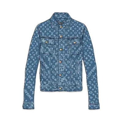 Supreme x Louis Vuitton Jacquard Denim Trucker Jacket "Blue"