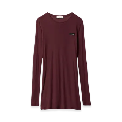 MIU MIU Women's Cotton Dress "Amaranth Red/Maize Yellow"
