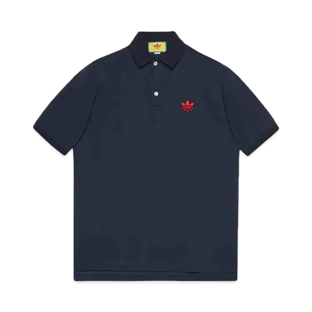 adidas x GUCCI Cotton Piquet Polo "Dark Blue"