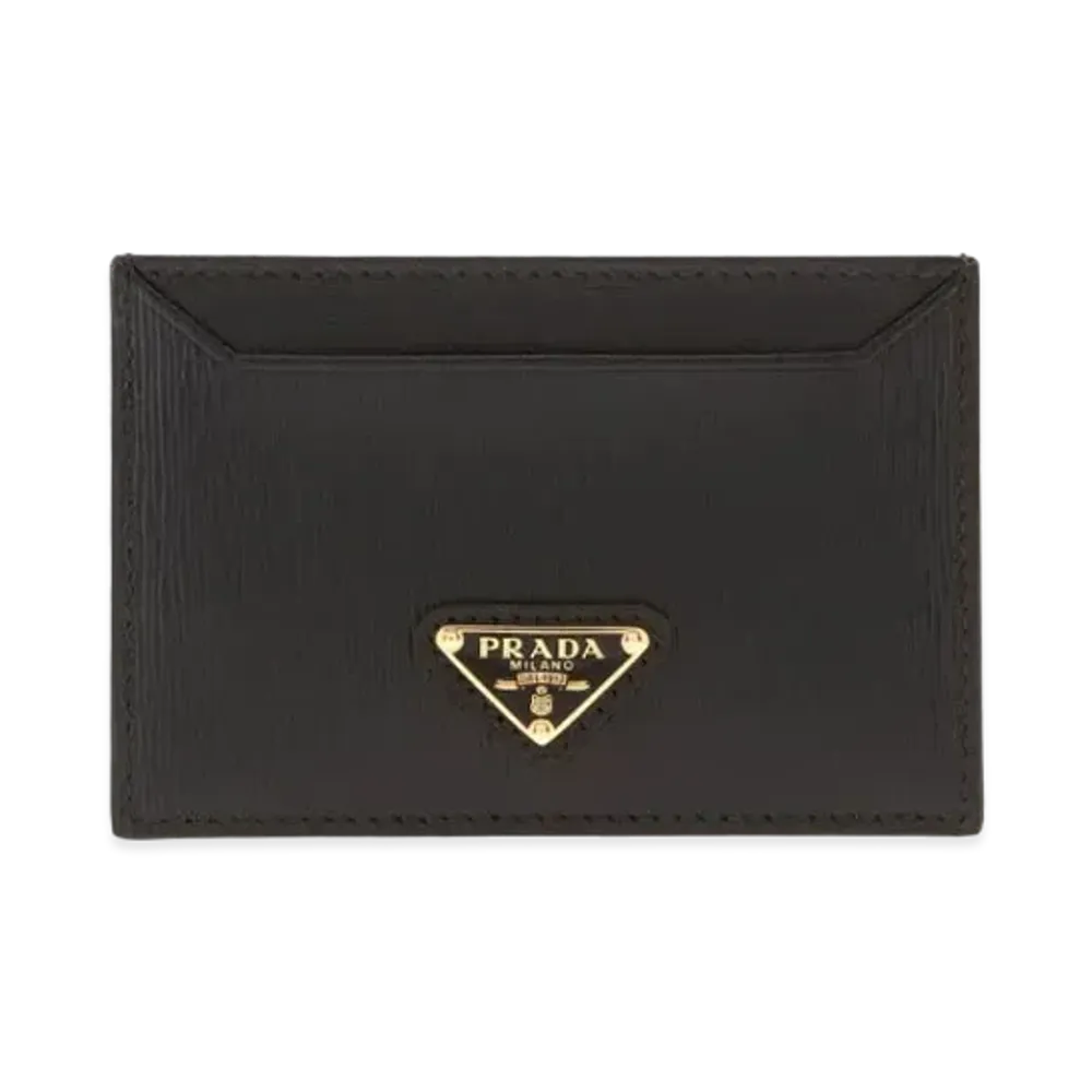 PRADA Vitello Move Leather Card Holder "Black"
