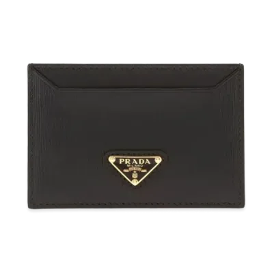 PRADA Vitello Move Leather Card Holder "Black"