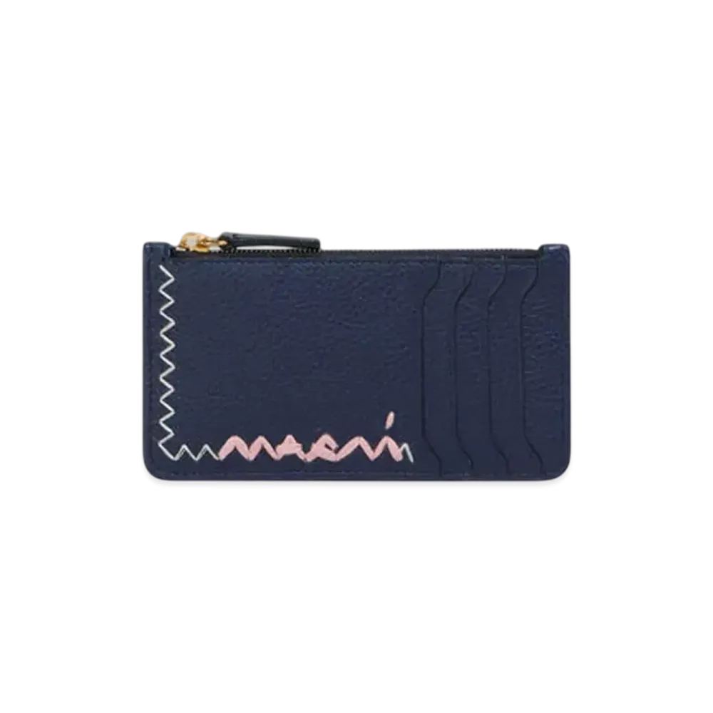 Marni Credit Card Holder with Marni Symbol Logo "Blue"