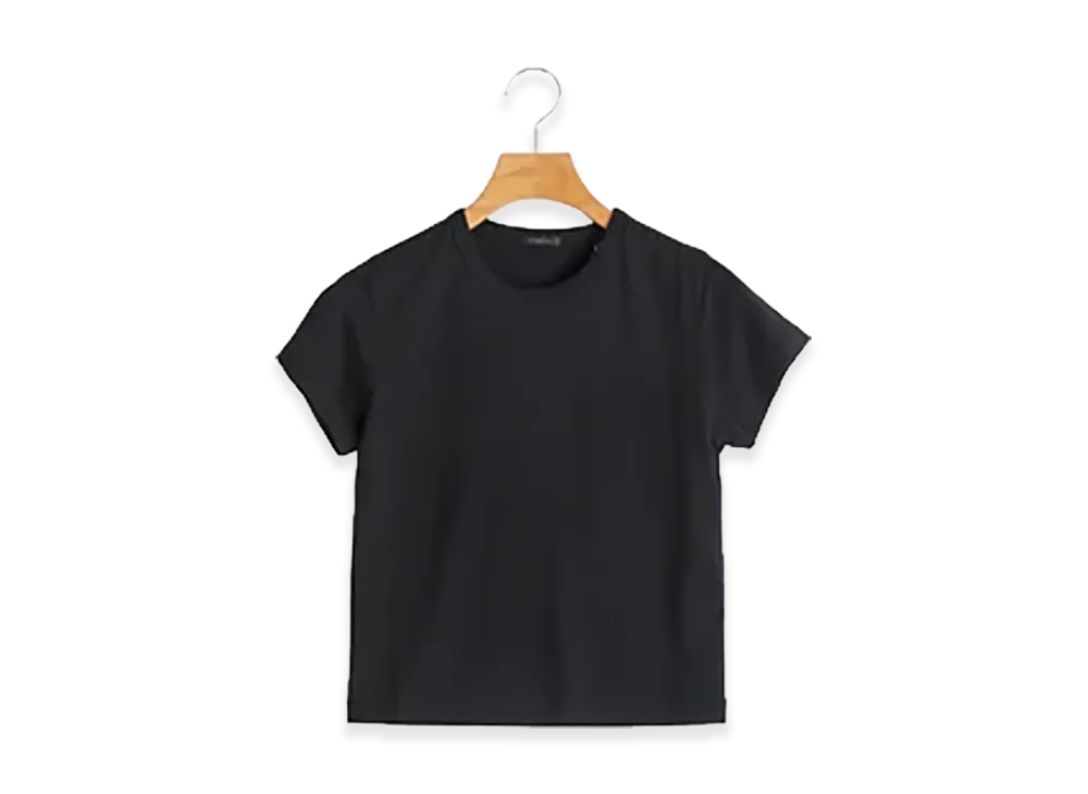 COMOLI Women's Summer Wool Mini T-Shirt "Black"