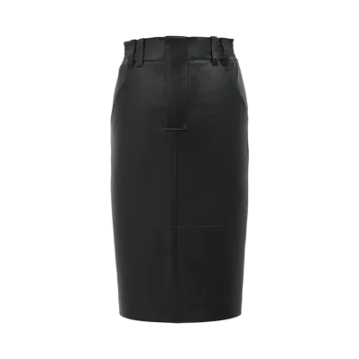 Saint Laurent Women's Pencil Skirt in Shiny Lambskin "Black"