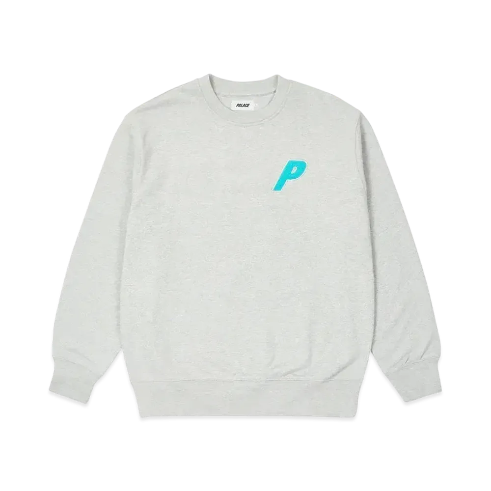 PALACE Fleece Tri-Ferg Crew "Grey Marl"