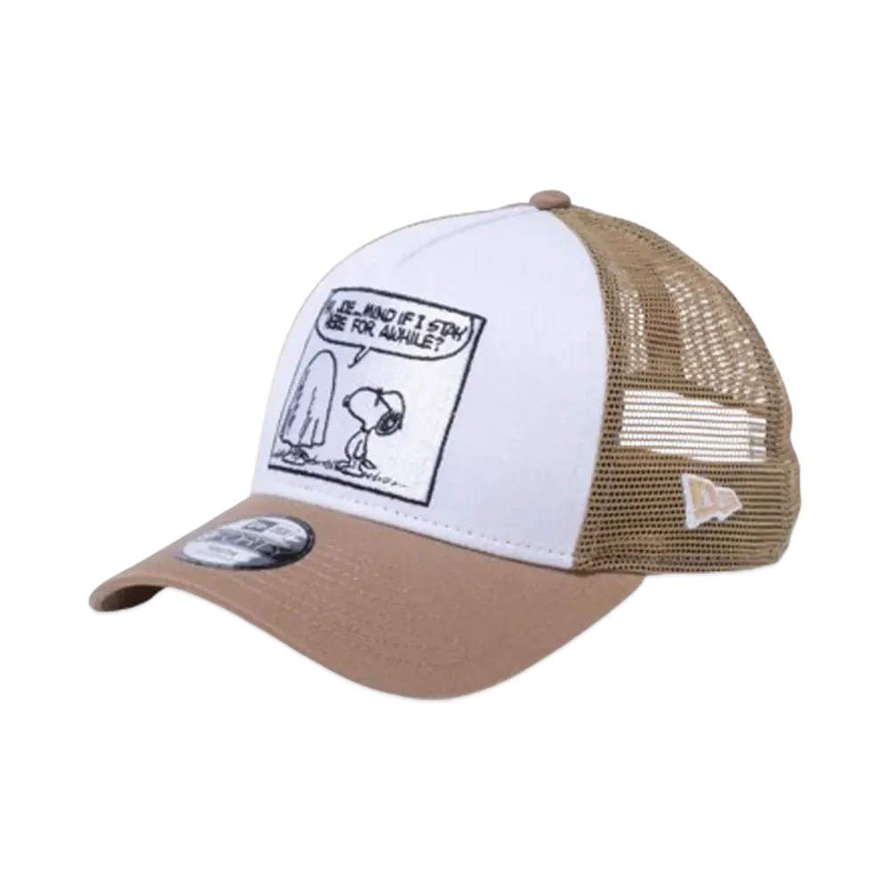 NEW ERA x PEANUTS Youth 9Forty A-Frame Tracker Joe Cool Mesh "White/Khaki"