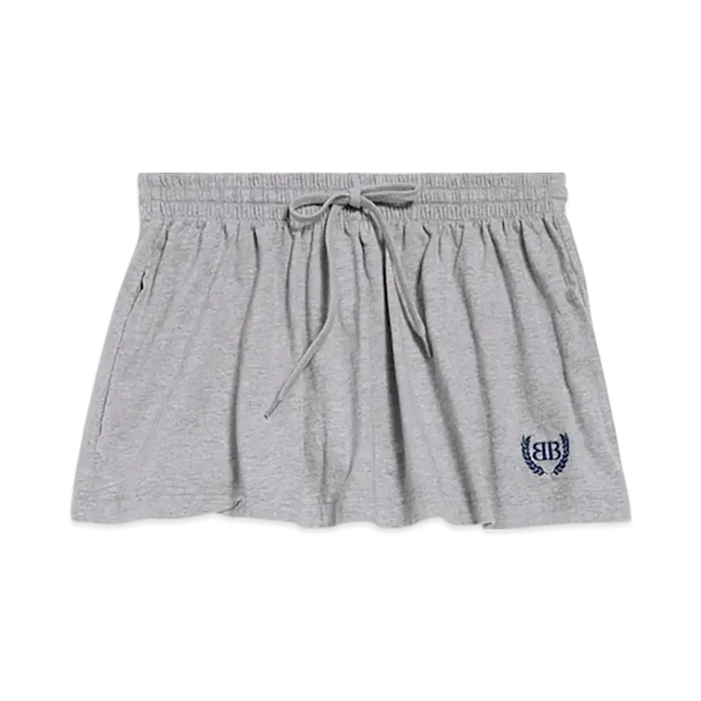 BALENCIAGA Women's Laurel Classic Football Shorts Mini Skirt "Heather Grey"