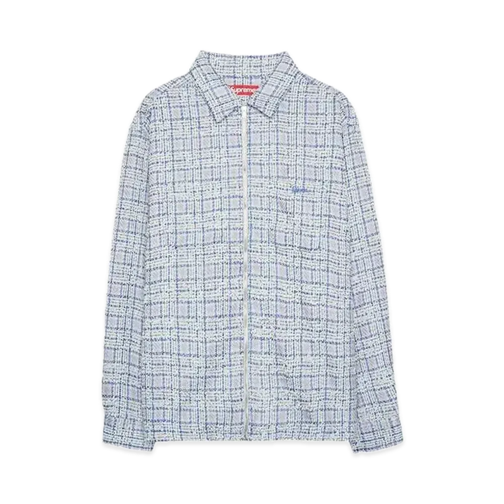 Supreme Boucle Zip Up Shirt "Blue"