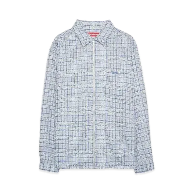 Supreme Boucle Zip Up Shirt "Blue"