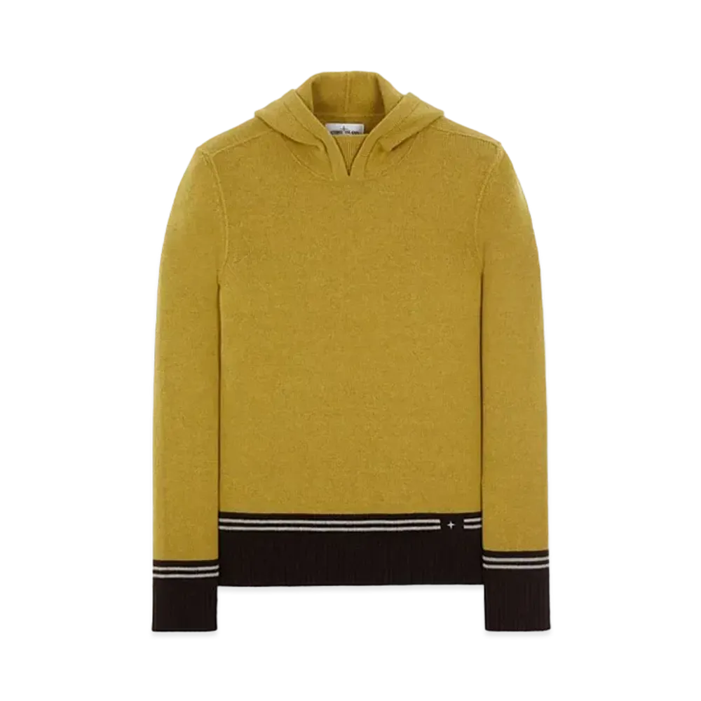 Stone Island 568B8 LAMBSWOOL WITH STRIPED MOTIF AND EMBROIDERY "Dark Beige"