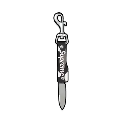 Supreme Leather Clip Knife (25SS) "Snow Camo"