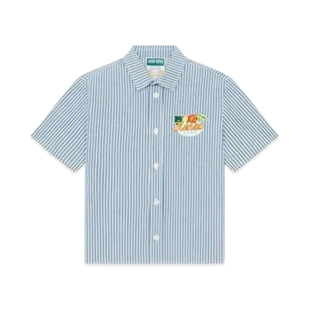 KENZO Short Sleeve Embroidery Shirt "Sky Blue"