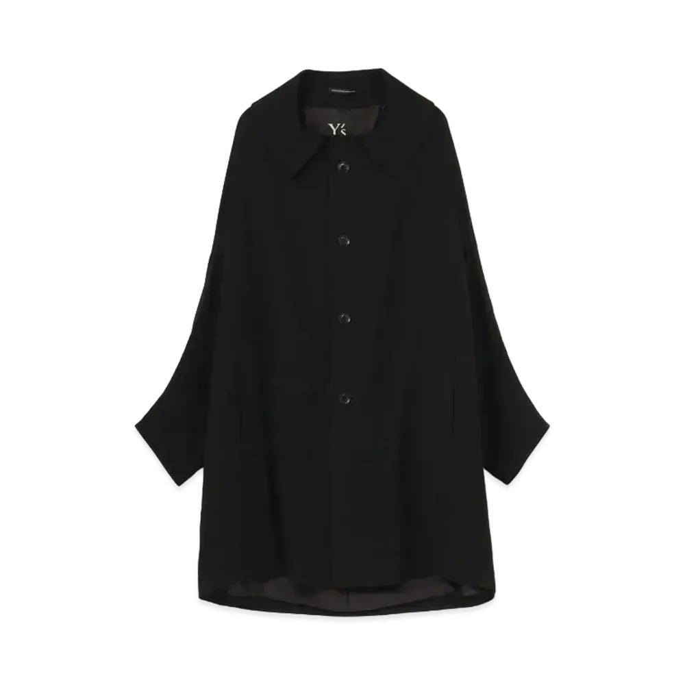Yohji Yamamoto Y's WOOL TWILL DESIGN SLEEVE COAT "Black"