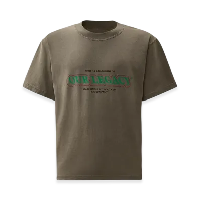 C.P. Company x OUR LEGACY WORK SHOP Heavy Jersey Short Sleeve T-Shirt "After Dark Grey"