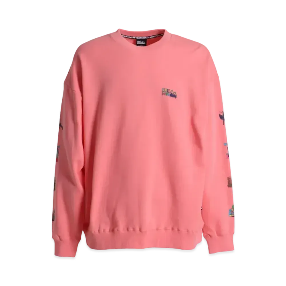 FIRST DOWN SOUVENIR CREW SWEAT "Salmon Pink"