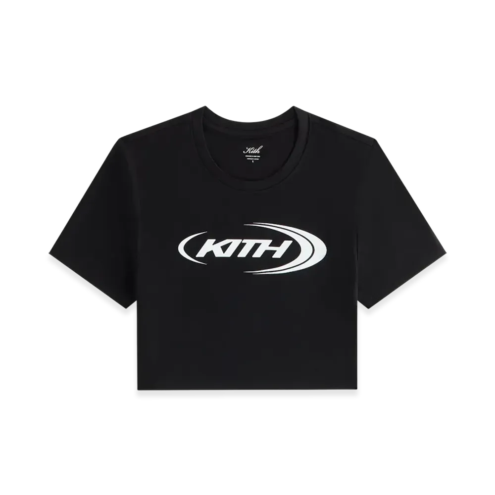 Kith Women's Misha Crop Outline Logo Tee "Black"