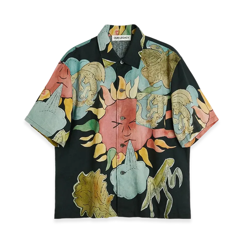 OUR LEGACY Box Shirt Shortsleeve "Solar Power Print"