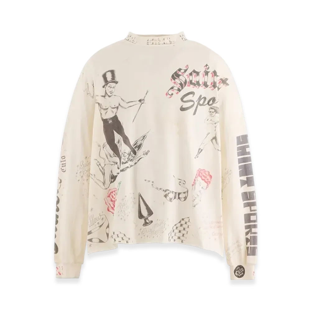SAINT Mxxxxxx x Alexis Ross ALX LS Tee Drawing "White"